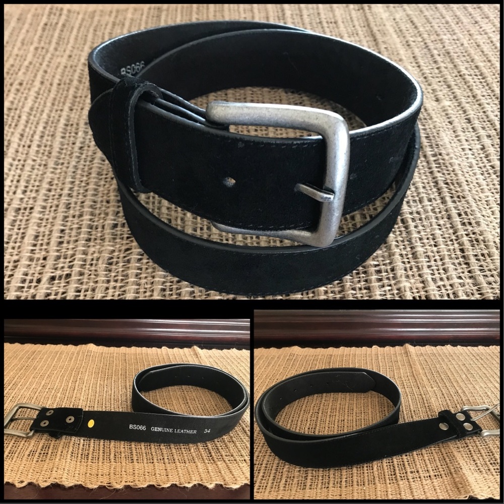 Women’s Black Suede Leather Belt